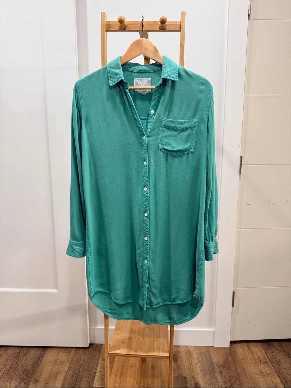 Rails Teal Collared Blouse Tunic